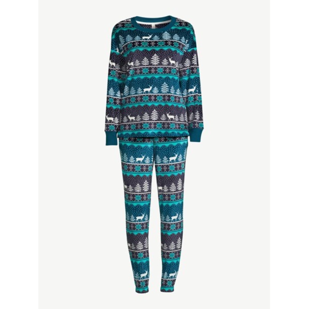 Joyspun Women's Velour Pajama Sleep Set with Eye Mask, 3-Piece